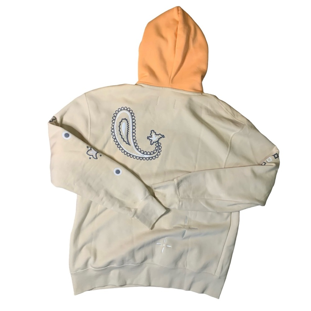 Used Jordan x Russell Westbrook Why Not Khaki Orange Paisley Hoodie Large - Picture 2 of 3